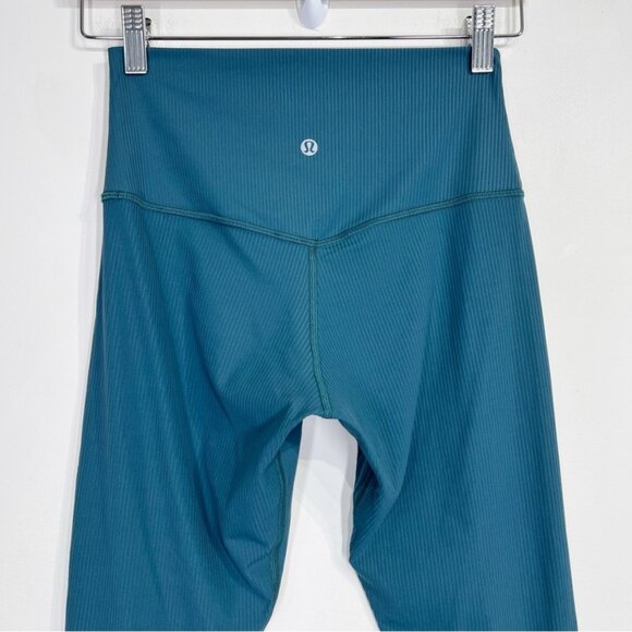 Lululemon Align Ribbed High-Rise Pant 25" Green Jasper - Picture 7 of 10